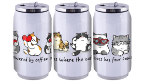 Adorable Cat Insulated Tumbler / Water Bottle (3 Designs) for Cat Lover Gift