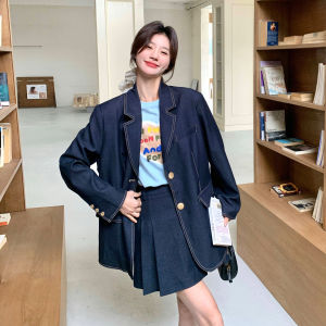 Olive Green College Style Suit Set Womens Autumn New Mini Skirt Two Piece Set Fashionable Casual Versatile Polyester Fiber