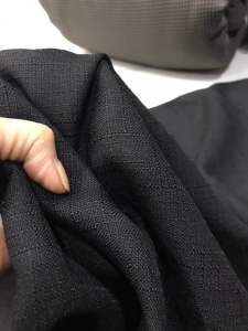 Vải Linen Gân màu đen dày mềm không rũ(khổ 1m5)may Quần đầm váy vestáo Blazer thời trang