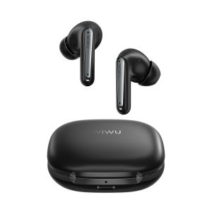 WIWU Active Noise Cancelling Earbuds True Wireless Earbuds 4-Mic Call Noise Cancellation 2-in-1 Case and Phone Stand Bluetooth 6.0