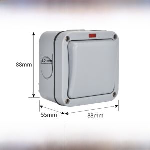Outdoor Waterproof Industrial Power Switch Double Control Panel Weatherproof Single Double Throw 16A Button Surface Mount