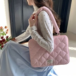 Cute Bow Embroidered Laptop Bag 13 14 15 15.6 16 Inch Portable Shoulder Handbag Women Girls Fashion Notebook Sleeve Case