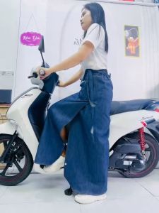 [SIÊU PHẨM ] Váy chống nắng jean cột dây dành cho Các chi  eo to  váy chống nằng jeans xẻ tà có dây cột dành co các chi eo to rất tiện dụng - Shop Kim Yến mẹ và bé