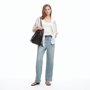 DUSHU | Multi Cut Denim Trousers For Spring Autumn