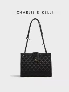 CHARLIE & KELLI | Black Diamond Pattern Womens Bag For Commute and Casual