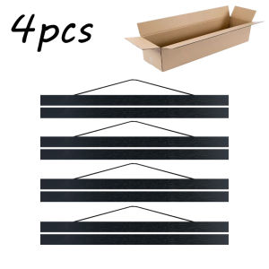4pcs 21 31 41 51cm Teak Pine Wood Magnetic Poster Hanger Scroll Painting Frame Black White Wood Photo Frame Canvas Frame
