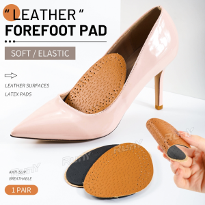 RunY Insoles Women Pu Leather Forefoot Pad Non-slip Foot Pain Relief Care Shoe Pad Inserts
