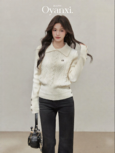 OUYANGXI | Áo Sweater Cổ Cao Mới Chuẩn Bị cho Mùa Đông