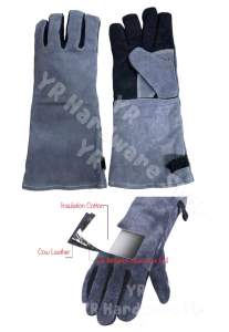 Cow Leather 16” Glove Heat Resistance 350c Kulit Lembu High Temperature Glove Welding Glove 350c Leather Tahan Panas