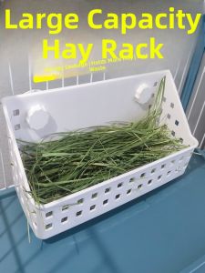 Large Capacity Rabbit Grass Stand No Spill Hay Basket Guinea Pighamster Feeding Tray Indoor Pet Accessories by Mibao Kang
