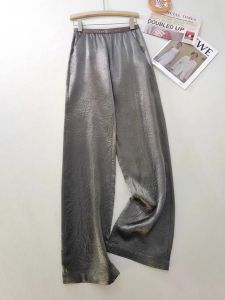 Elegant High Waist Wide Leg Pants Womens Loose Drapey Casual Trousers Autumn Fashionable Simple Commute Style Long Pants