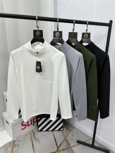 Fashionable Urban Mens Long Sleeve Base Shirt Half Zip Fitness Running Sport Top Breathable Standard Fit Youth Casual Wear