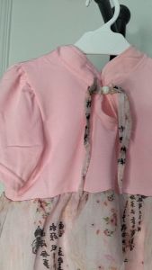 Setelan Anak Perempuan Import Kerah Tinggi Pita Bunga Cutbray Renda Panjang Cute Girl