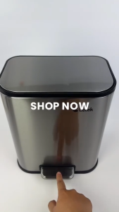 Thùng rác inox cao cấp Letek thương hiệu Đức thùng rác đạp chân thông minh inox chống vân tay có nắp bền đẹp sang trọng