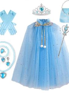 Princess Elsa Anna Halloween Costume Childrens Shawl 2-8 Years Old Girls Outerwear Polyester Cotton Blend Thin Summer