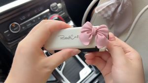 Lược Chải Tóc Kèm Gương Trang Điểm 2 Trong 1 mini Có Thể Gấp Gọn -  Họa Tiết Nơ Hồng Cùu Non