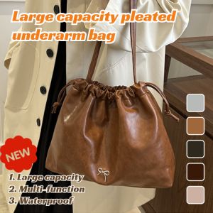 Large capacity pleated underarm bag💖 Korean version Underarm tote bag Chain shoulder bag Versatile
