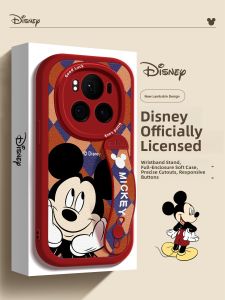 Honor Magic7 pro Silicone Phone Case with Wristband Anti-Fall Fashionable Full Cover Cartoon Soft Shell Diamond Mickey Mouse Pattern