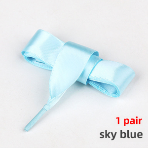 Extra Wide Flat Satin Ribbon Shoe Laces for Women 2cm Butterfly Knot Silk Scarf Satin Surface Fairy Knot Shoe Laces
