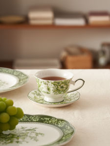 Cốc Cà Phê Trung Cổ Kiểu Pháp Tứ Nguyệt Bộ Đĩa Cốc Gốm Gia Dụng Cốc Cổ Điển Bộ Trà Trà Chiều Tinh Xảo Cho Nữ