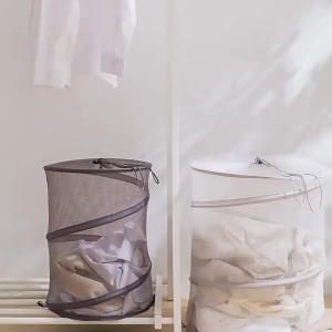 ❣️FH0116❣️ตะกร้าผ้า อเนกประสงค์ แบบตาข่าย มีเชือกรูด