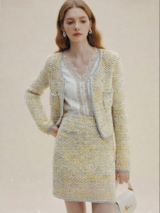 FAMANXUAN | Bộ Đồ Knit Phong Cách Pháp cho Phụ Nữ Bé Nhỏ