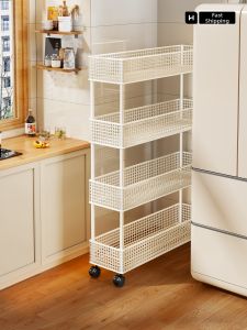 evesigar | Kitchen Slim Gap Storage Rack Multi-tier Movable Cart