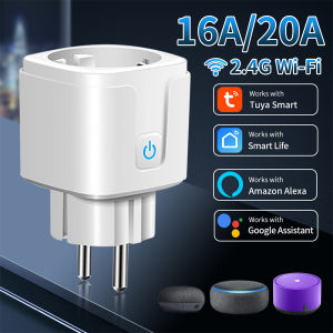 Tuay Smart Socket EU 16A 20A WiFi Smart Plug with Power Monitoring Smart Life APP Remote Control Support Google Assistant Alexa
