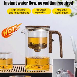 Small square tea cup heatresistant glass liner one key automatic teapot