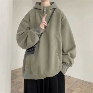 Autumn and Winter Easiest for Match Casual American Style 2023 New Arrival High Street Breasted Sweatshirt Mens Hooded Heavy Weight Stiff Clothes