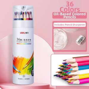 deli | Cylinder Packaged Cartoon Colored Pencils With Sharpener