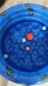 (L) 100 x (H) 40cm Inflatable 3 Rings Round Swimming Pool Family Children Kids Kid Baby Home Toy Game Bath Basin Showering Playing