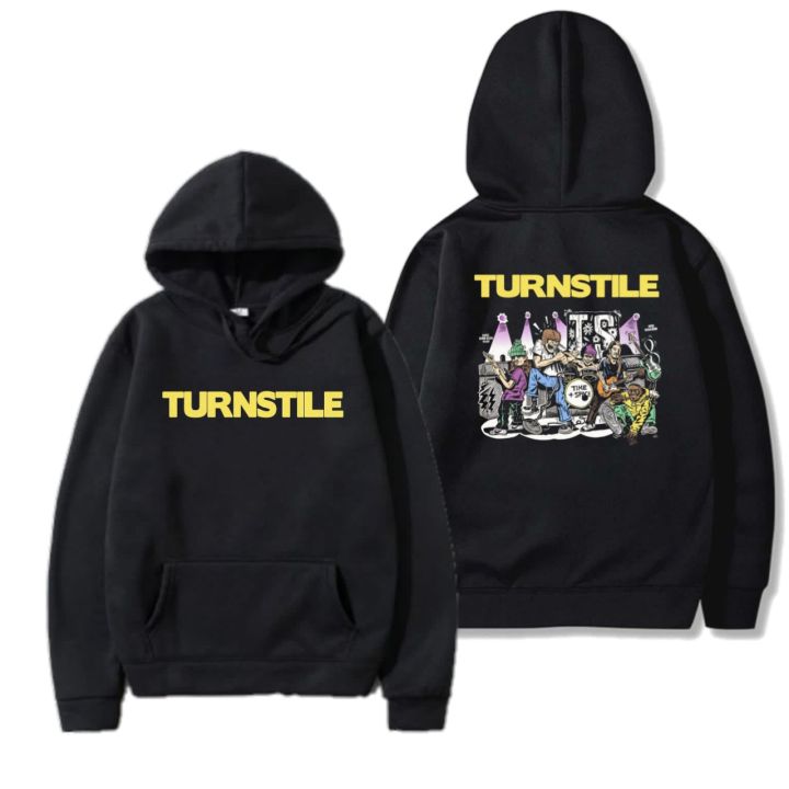 Hoodie hitam sweater TURNSTILE distro psycho jaket pria dewasa
