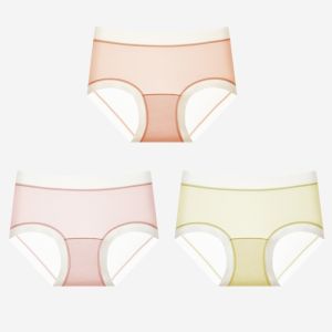 Tea Flower Design Ice Silk Thin Comfortable Seamless Briefs