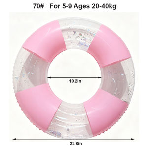 1Pc Stripe Swim Tube Inflatable Swimming Ring Pool Float Adults Swimming Circle Pool Accessory Summer Water Sports Swim Float