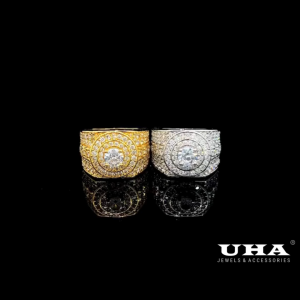 N1416 Nhẫn nam có lót lòng đính đá CZ cao cấp sáng lấp lánh UHA