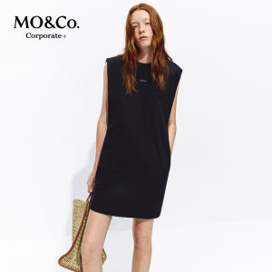 MO&Co. | Summer New Arrival Wide Shoulder Neutral Style Cotton Dress with Ribbon