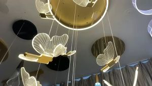 Butterfly Staircase Chandelier for Villa Duplex LED Chandelier for Living Room Hanging Light Romantic Wedding Decoration