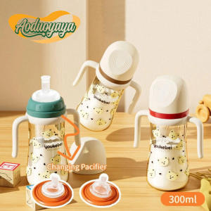 Aoduoyaya 300ML Baby Milk Bottle Baby Feeding Bottle BPA FR-EE Baby Feeding Bottle Infant Straw Bottle