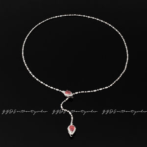 Fashionable Snake Design Zircon Necklace for Women Lucky Year Animal Style Choker Jewelry Trendy Cool Personality High-End Feeling