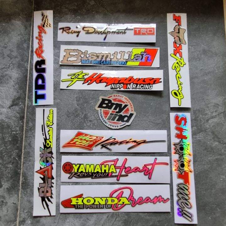 STICKER STIKER BLACK MOTOR PLUS TDR TRD FOX RACING CUTTING Lazada Indonesia