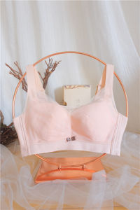 Authentic Special Offer Big Chest Slim Looking Wireless Plus Size Paper Cup Ultra-Thin Plaid Breathable Breast Holding Anti-SAG Bra