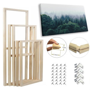 Natural Solid Wood 24 Sizes DIY Wood Frame Kit for Canvas Oil Painting Frame Bars Wood Frame for Diamond Painting Wall Art Frame