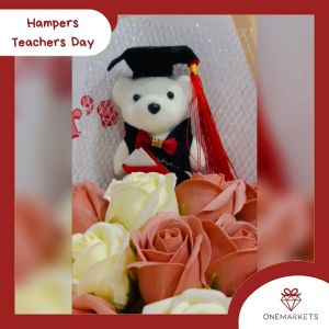 Buket Bunga Teacher Day - Kado Guru Premium - Graduation Flower 12S+1W