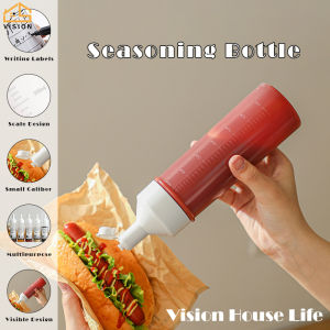 Vision 350ml Sauce Squeeze Bottle Multi-purpose Salad Ketchup Jam Sub-bottling Kitchen Multi-purpose Oyster Sauce Seasoning Bottle Squeeze Vinegar Pot Plastic Sauce Bottle