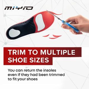 MIYIO 1 Pair Premium Orthotic Insole Anti-Fatigue Shoe Insoles Plantar Fasciitis High Arch Support Insoles for Men and Women Flat Feet Boot Insoles