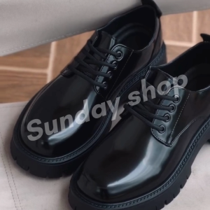 Bruno รองเท้า Derby หนังเงา แบบผูกเชือก เสริมความสูง