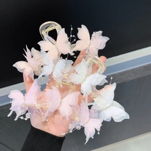 BW-C1384 Jepit Rambut Wanita Motif Kupu Kupu Mutiara Jepitan Butterfly / Hair Claw Jeday Rambut