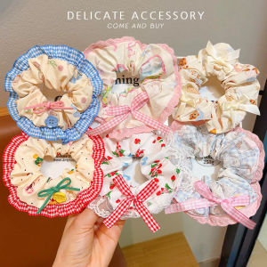Korean Style High Elasticity Childrens Hair Ties Girls Big Loop Elastic Band Sweet Lace Edge Perfect for Pigtails And Updos