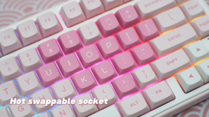 RK Royal Kludge RKR75 merah muda 70% RGB Gasket Keyboard Mekanik Kabel